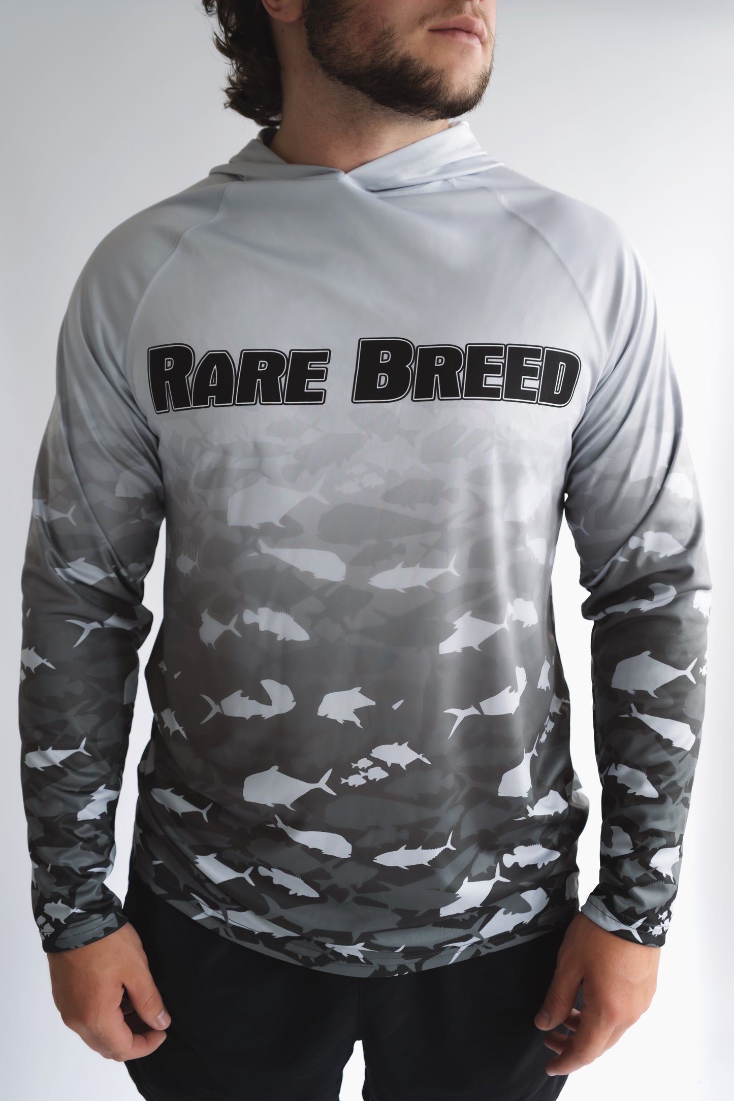 SPF Long Sleeve Grey Fish Camo