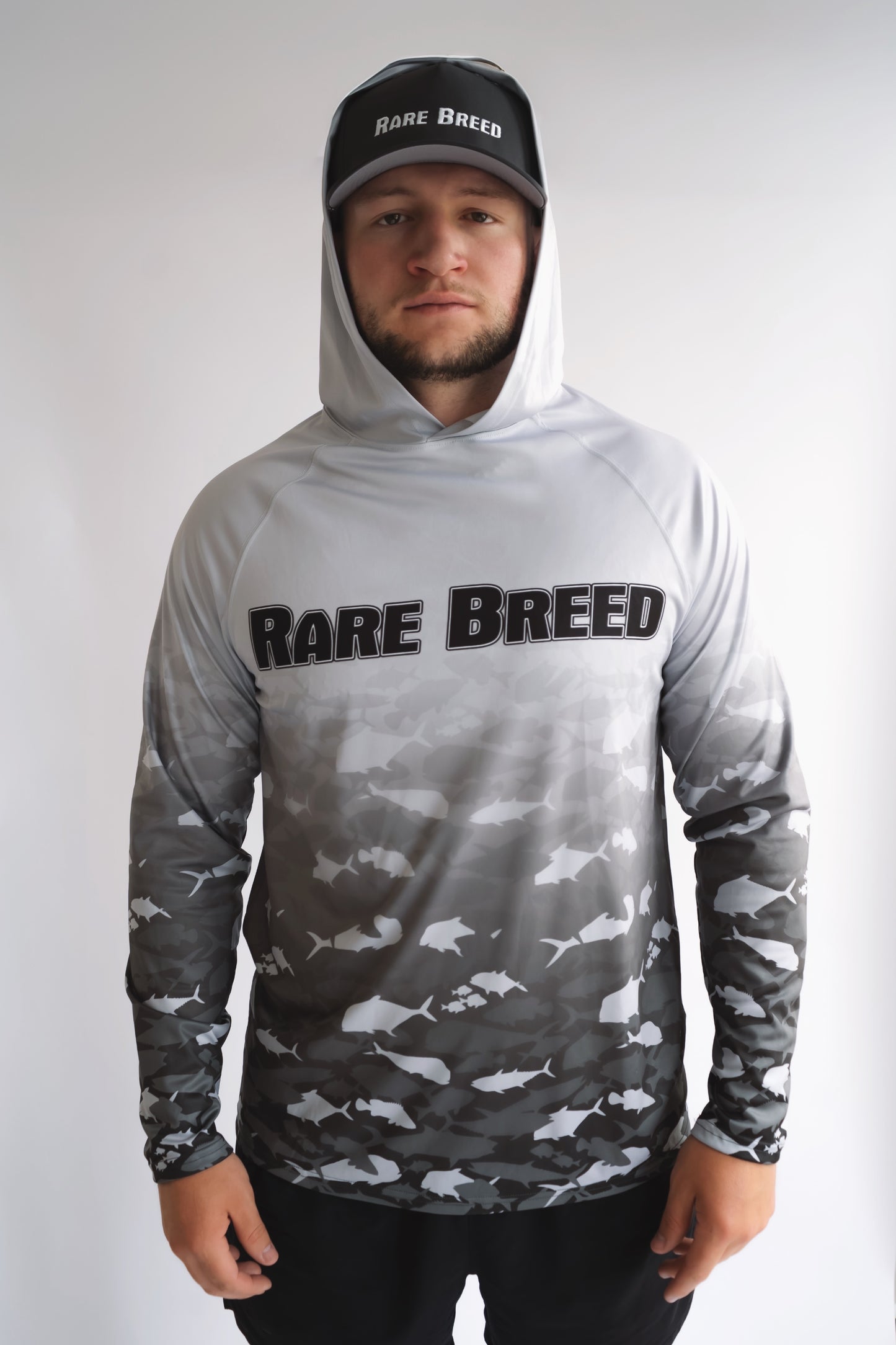 SPF Long Sleeve Grey Fish Camo