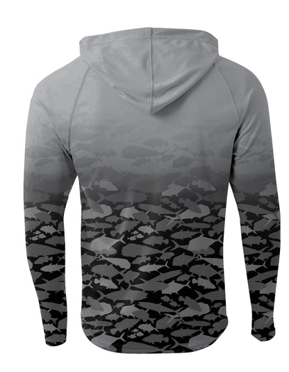 SPF Long Sleeve Grey Fish Camo